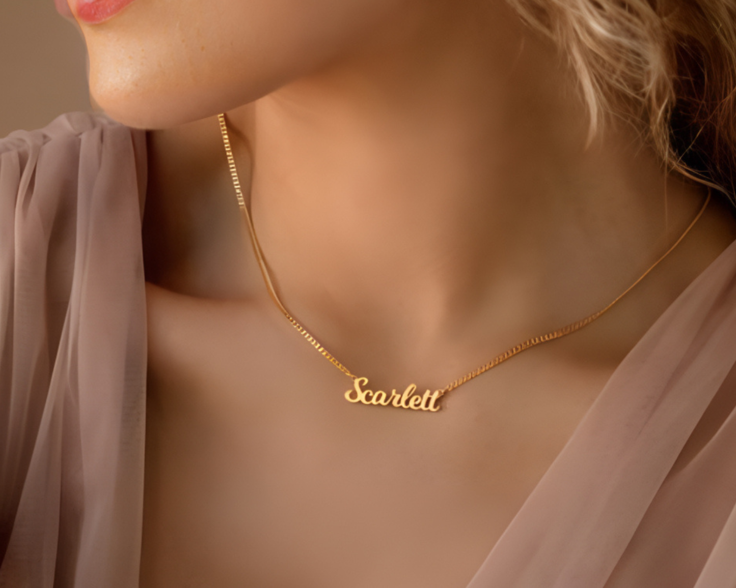 "CUSTOMIZED" "Personalised" "single' "NAME NECKLACE With Ur "name"  24k Gold Plating' And lazer Engraved Finish,