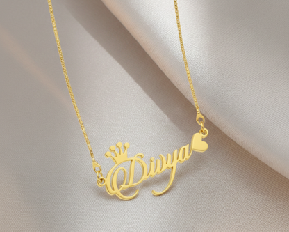 CUSTOMIZED / Personalised single NAME NECKLACE WITH CROWN