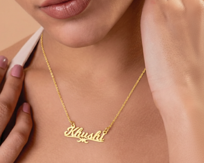 Personalized Name Necklace for Women – 24K Gold Plated Custom Pendant