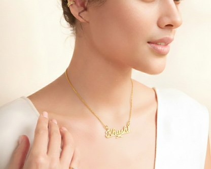 Personalized Name Necklace for Women – 24K Gold Plated Custom Pendant